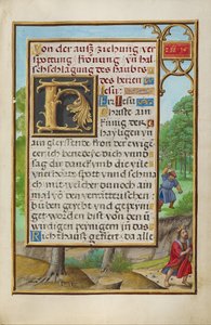 Bordo con Shimei che lancia pietre a David da Simon Bening